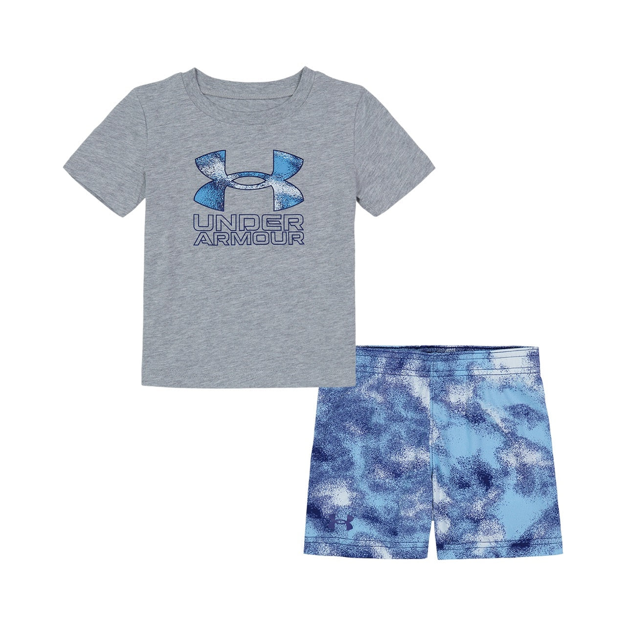 Under Armour Boy's Sand Camo Big Logo Outfit Set in Modern Gray