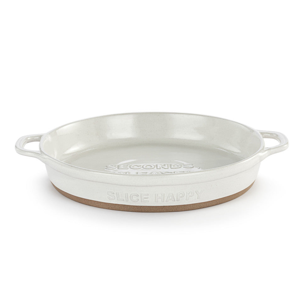 Demdaco Stylish White Gather 'Round Pie Dish for Functional Food Serving