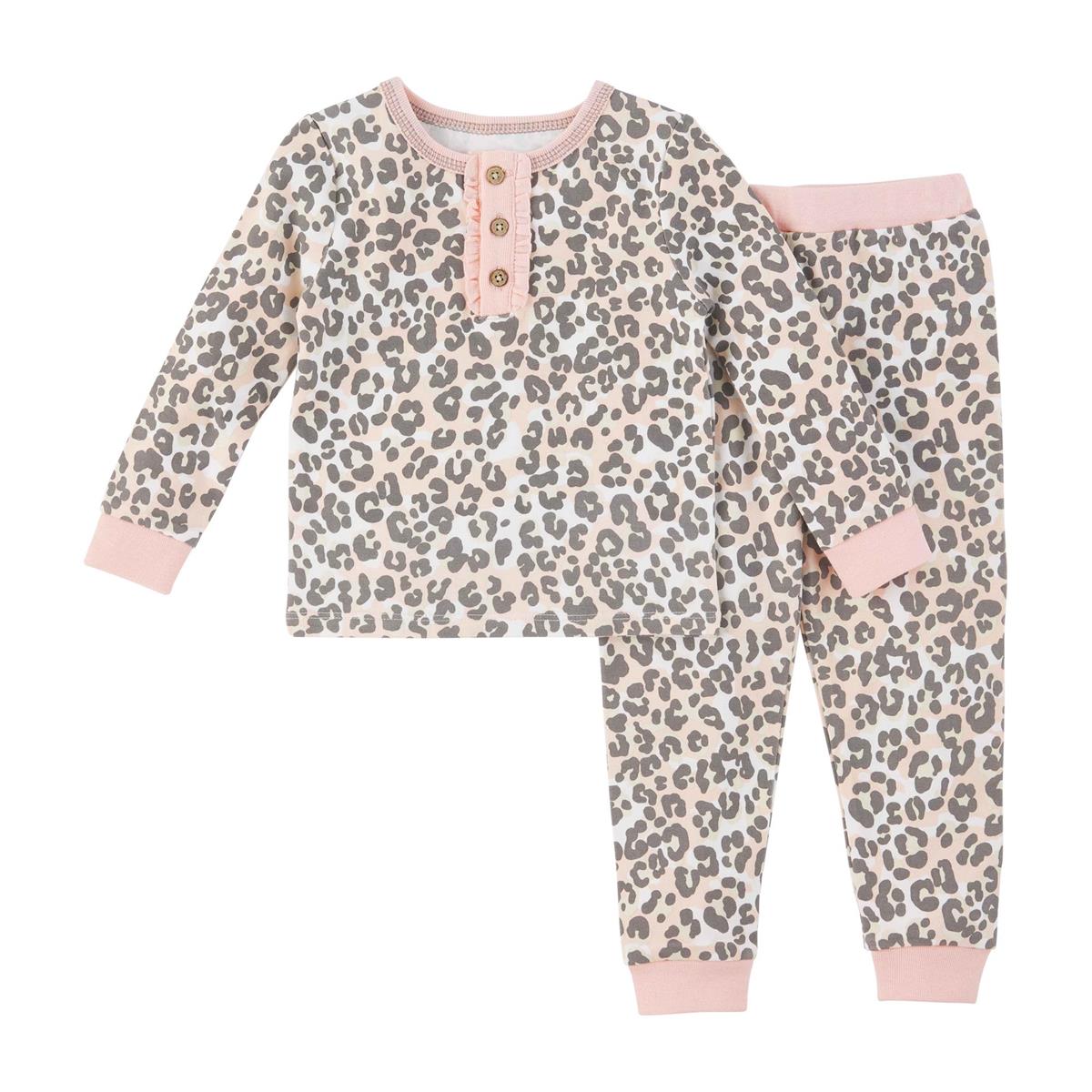 Mud Pie Stylish Leopard Print Cotton-Spandex Pajama Set