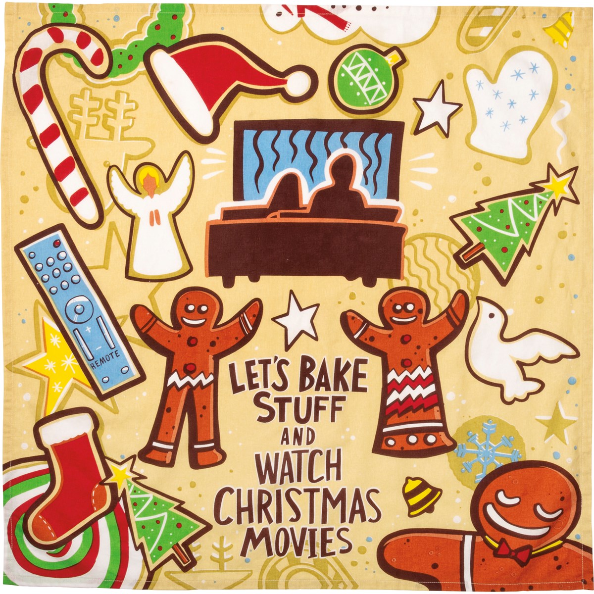 Kathy's Primitives Full - Color Cotton Kitchen Towel for Baking and Movie - Watching