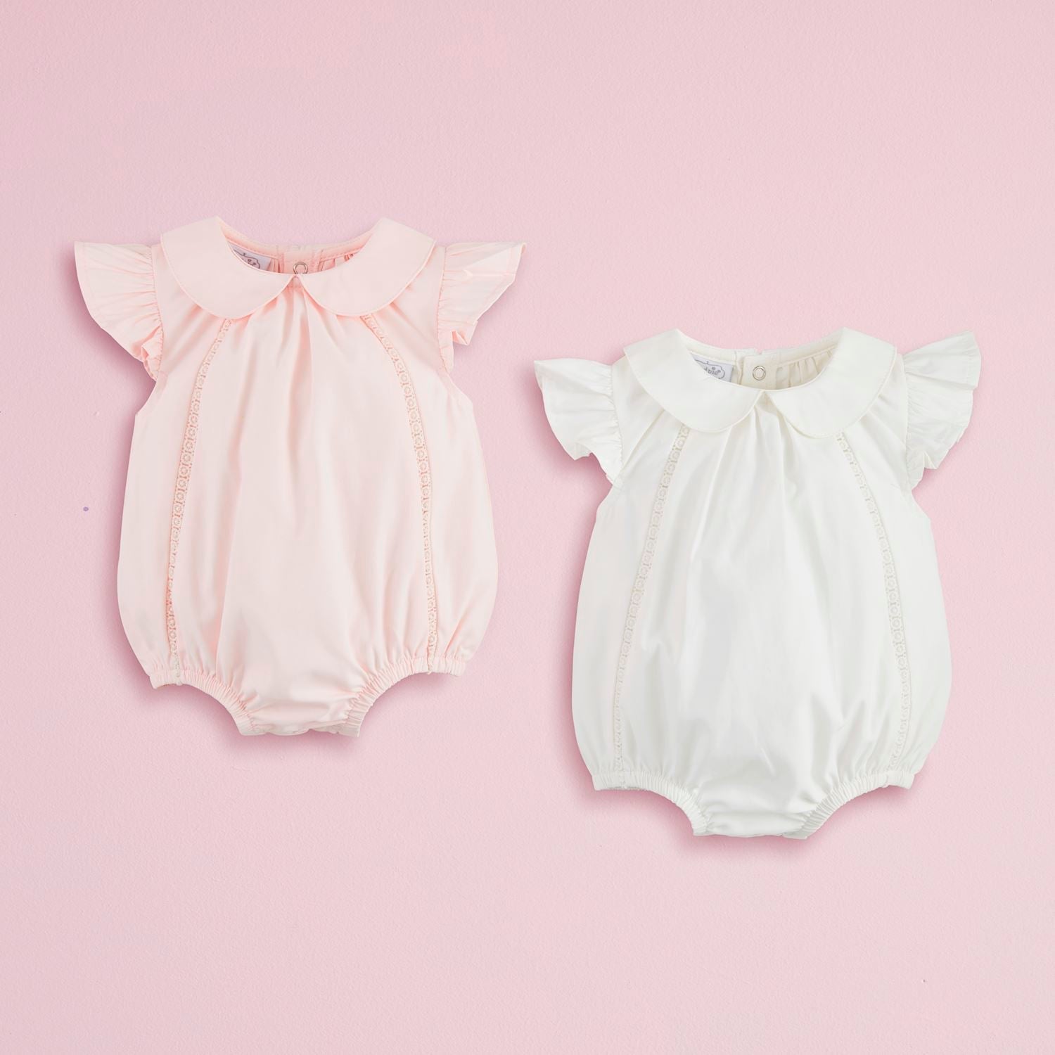 Mud Pie Pink Poplin Bubble with Collared Design