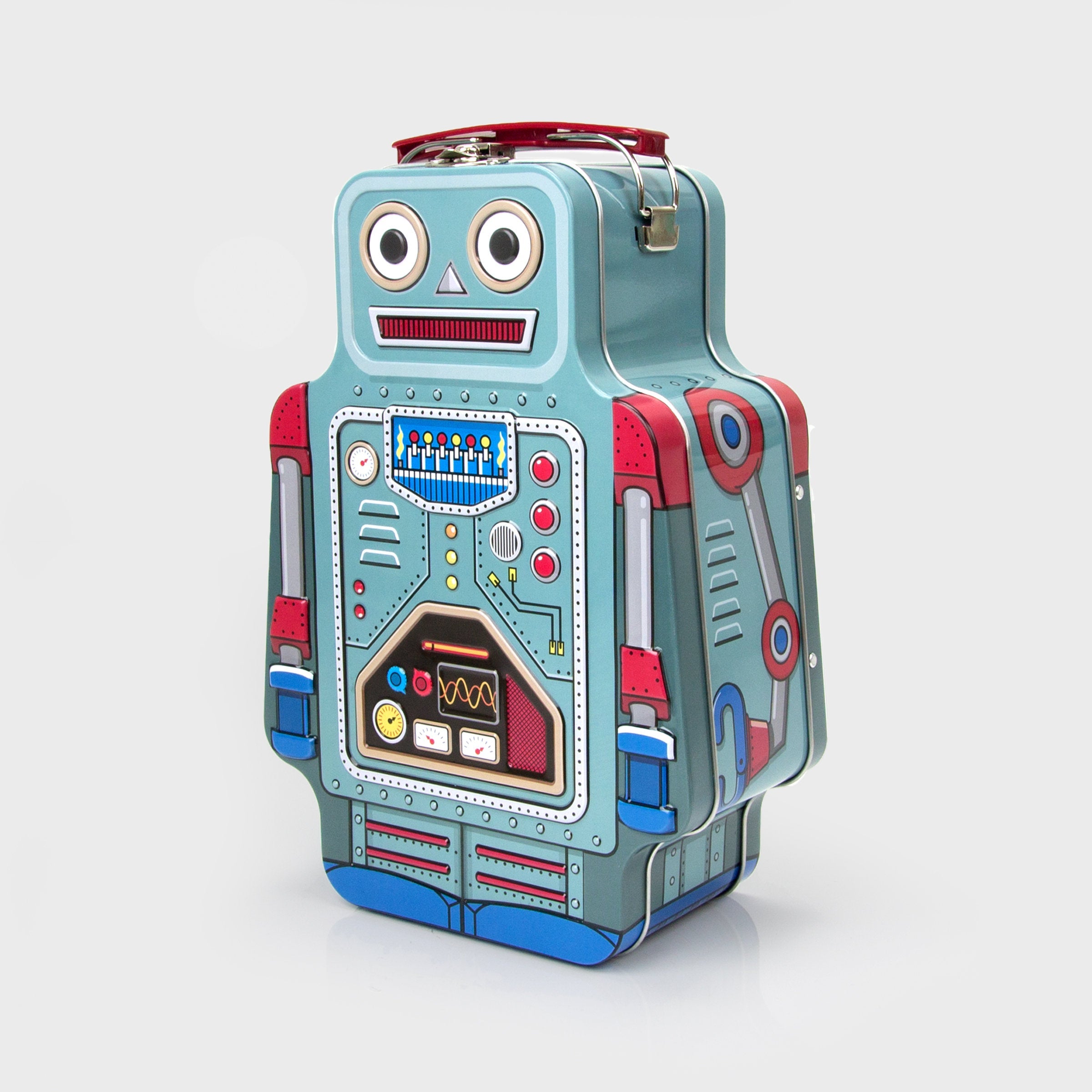 Colorful Retro Metal Robot - Shaped Lunch Box