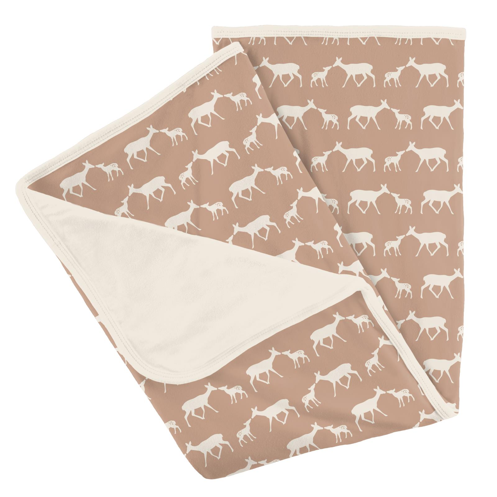 Cozy Doe and Fawn Print Kickee Pants Stroller Blanket for Winter Adventures