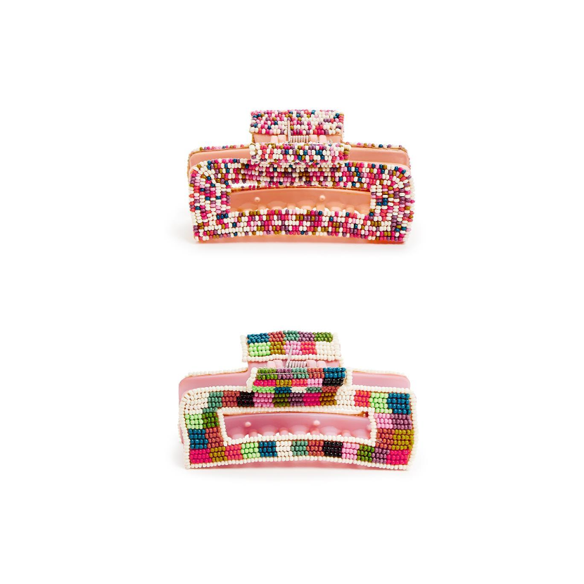 Hot! Beaded Claw Clips - Pixelated & Checker Designs