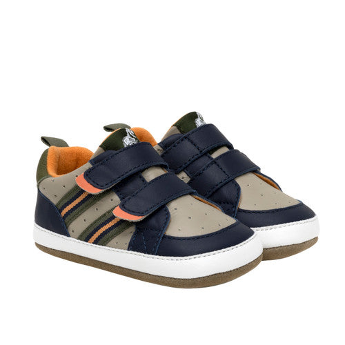 Robeez Navy Brooks First Kicks Baby Leather Shoes