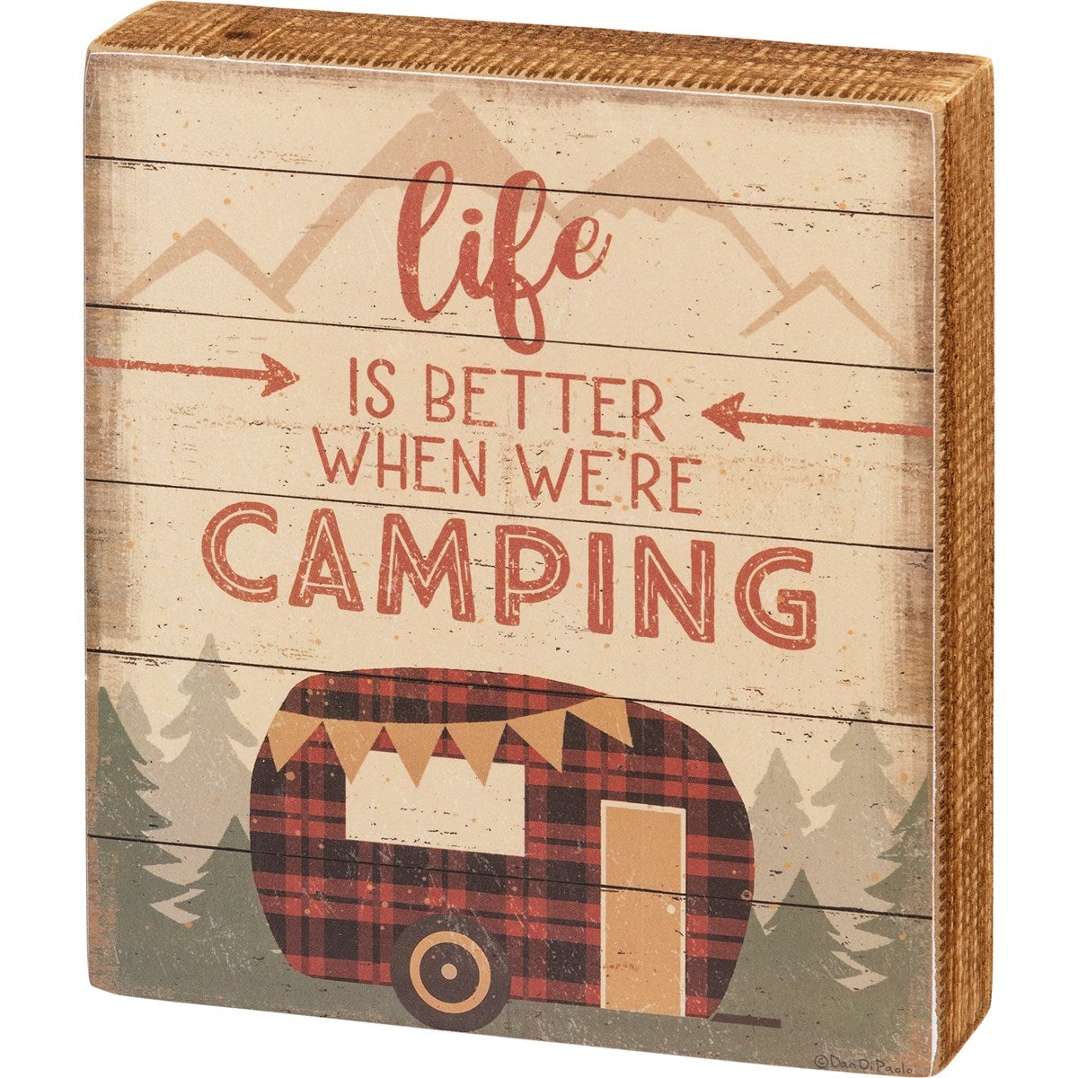 Hot! Primitives By Kathy Camping Box Sign