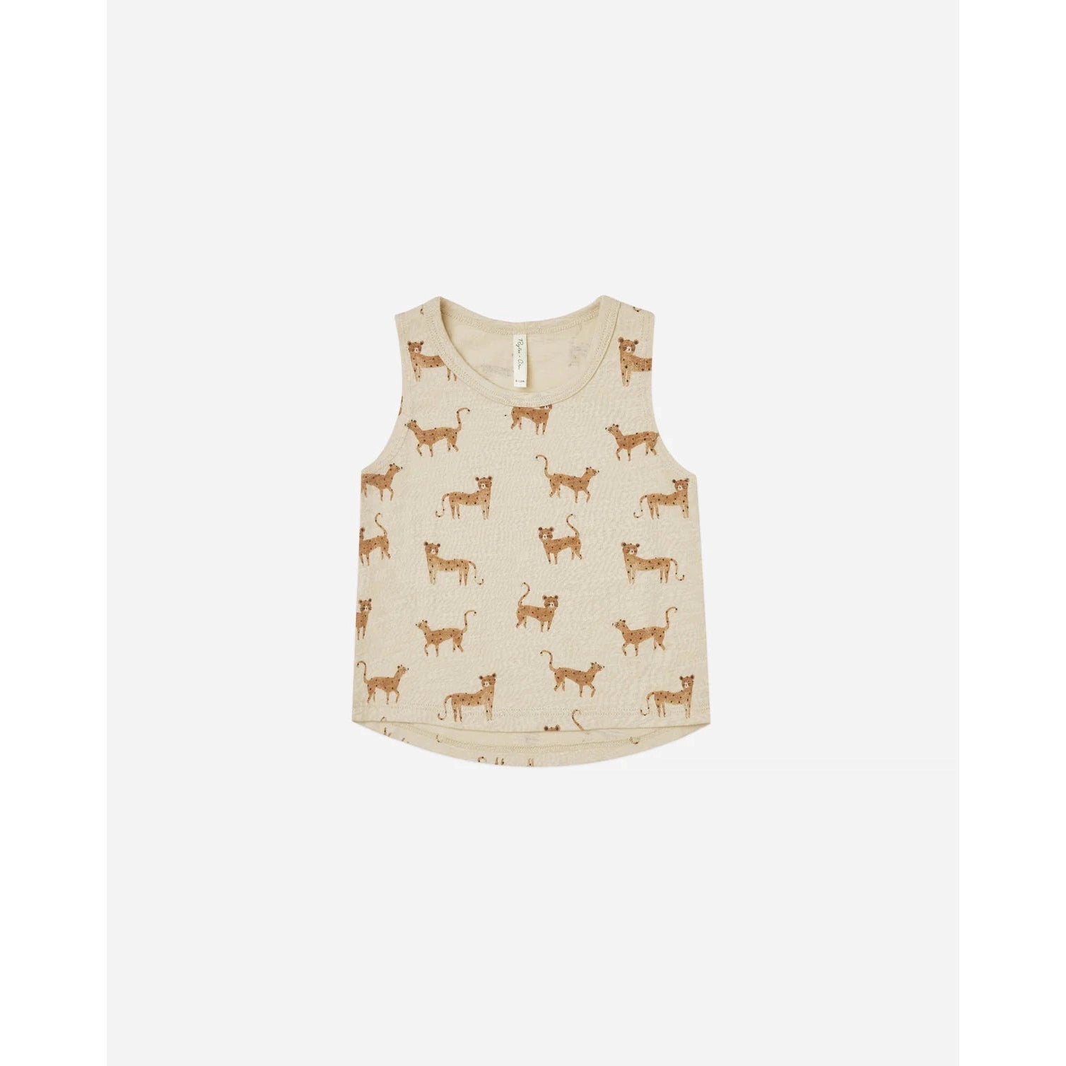 Rylee & Cru Natural Leopard Print Relaxed Fit Cotton Muscle Tank