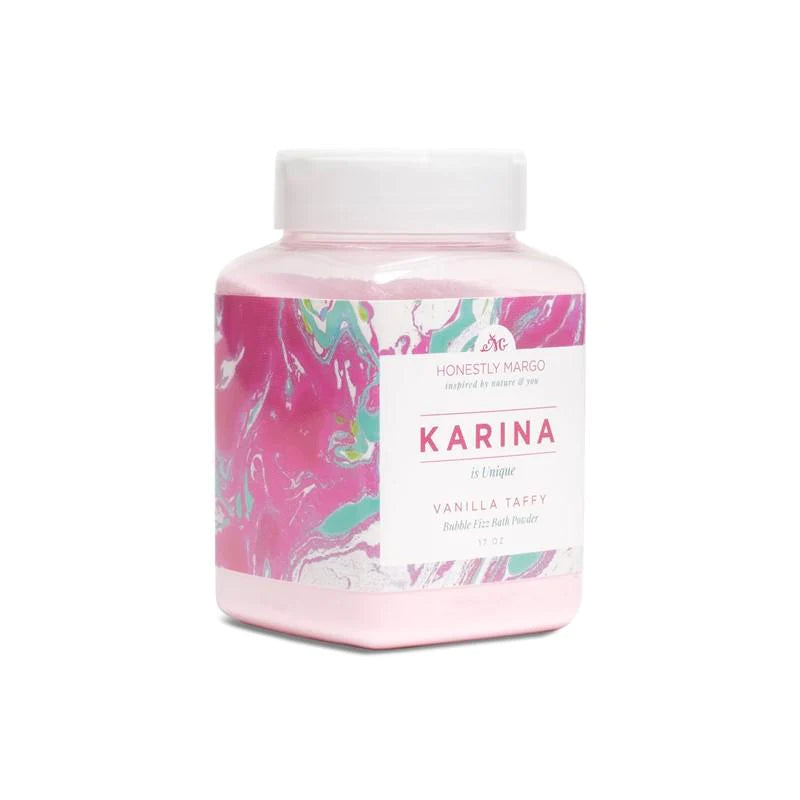 Get Your Fun Wellness with Honestly Margo Vanilla Taffy Karina Bubble Fizz Bath Powder