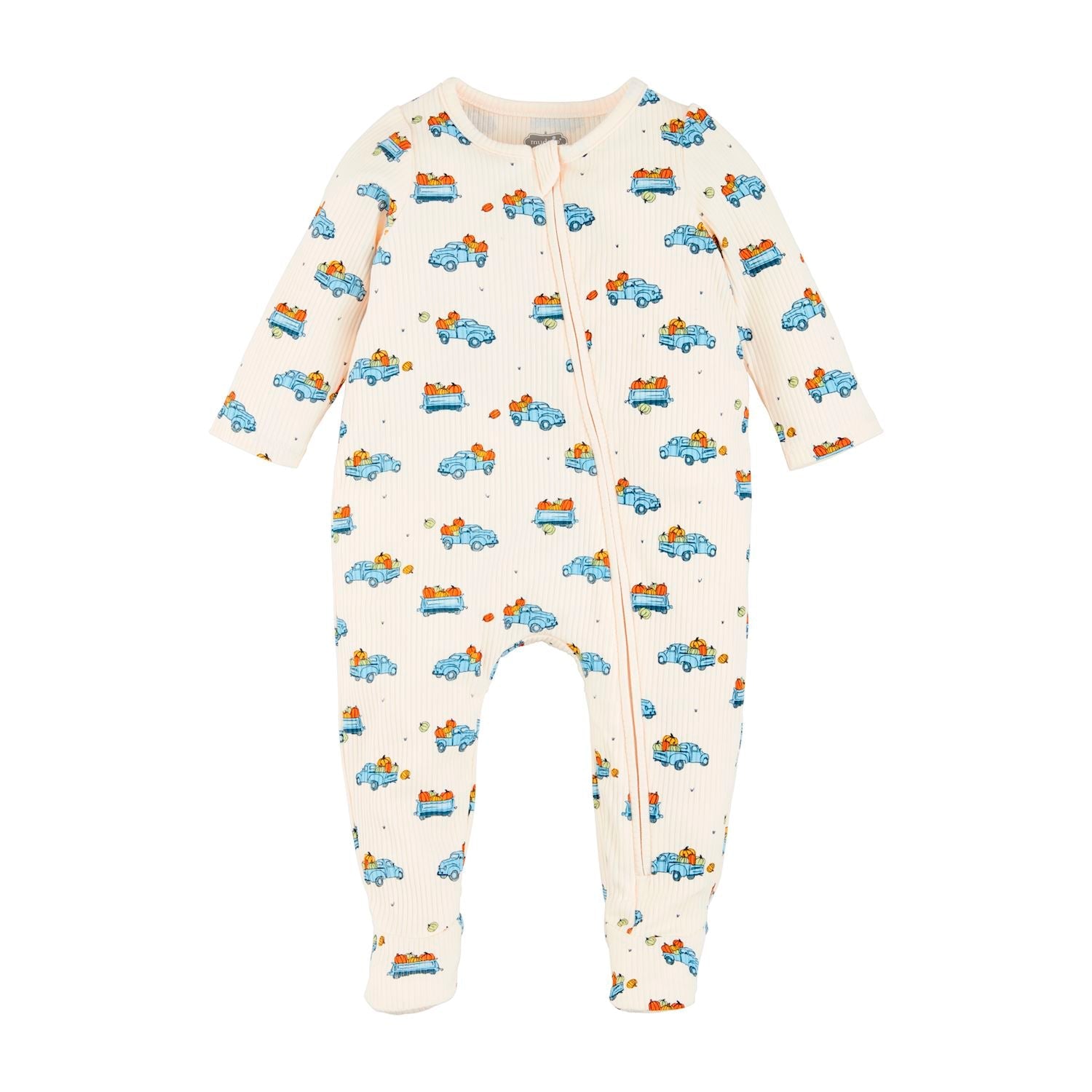 Hot Sale! Mud Pie Cotton Pumpkin Truck - Design Footed Sleeper for Babies
