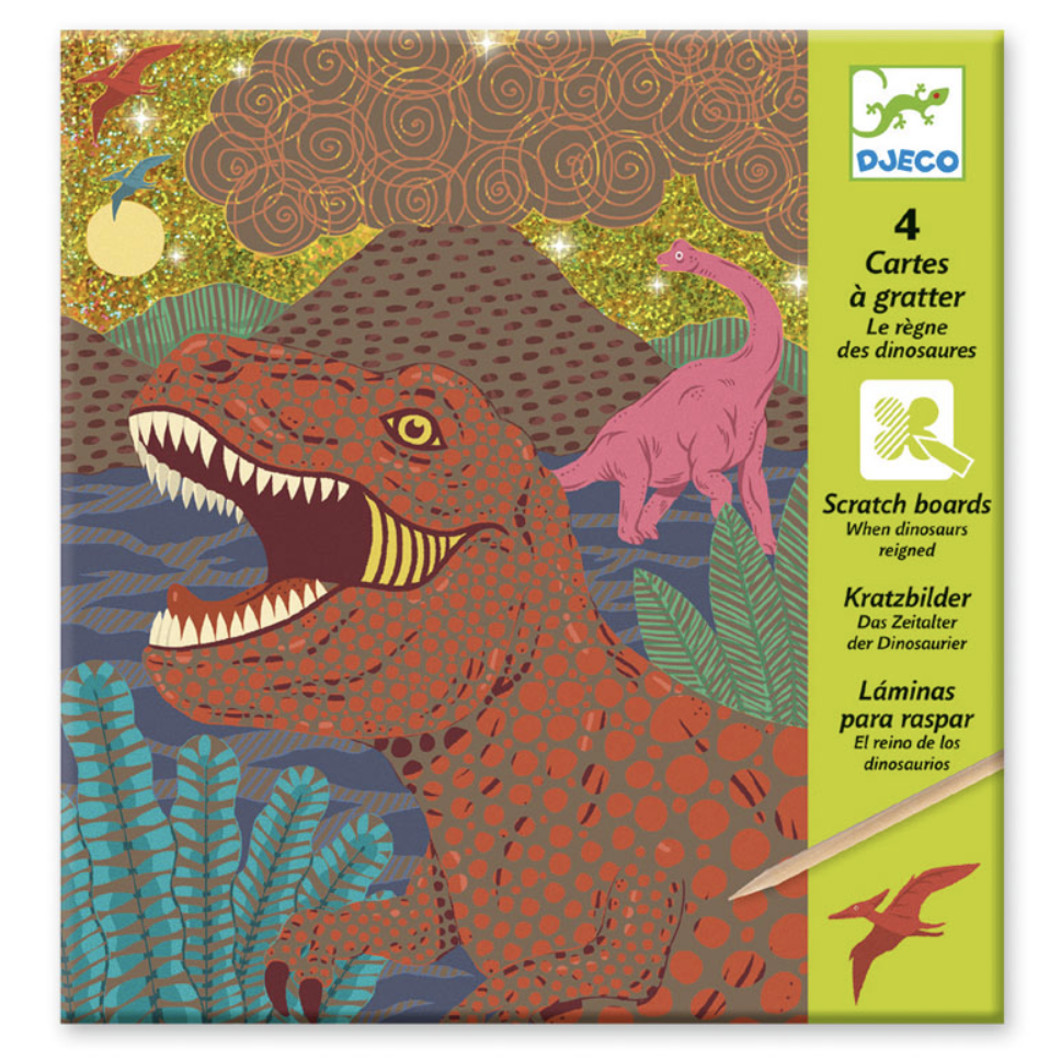 DJECO Petit Gifts: Dinosaur Scratch Cards - Ideal for Kids