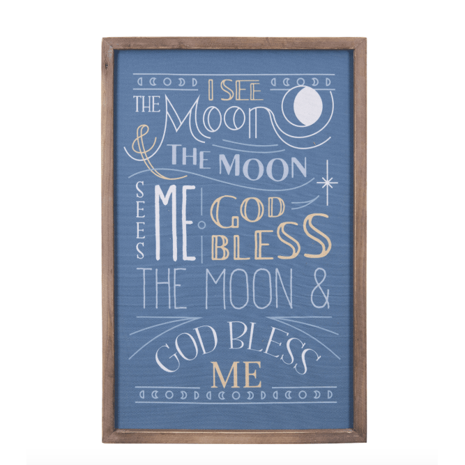 Hot Sale! Creative Co-Op Decorative Wooden Wall Art - 'I See the Moon...'
