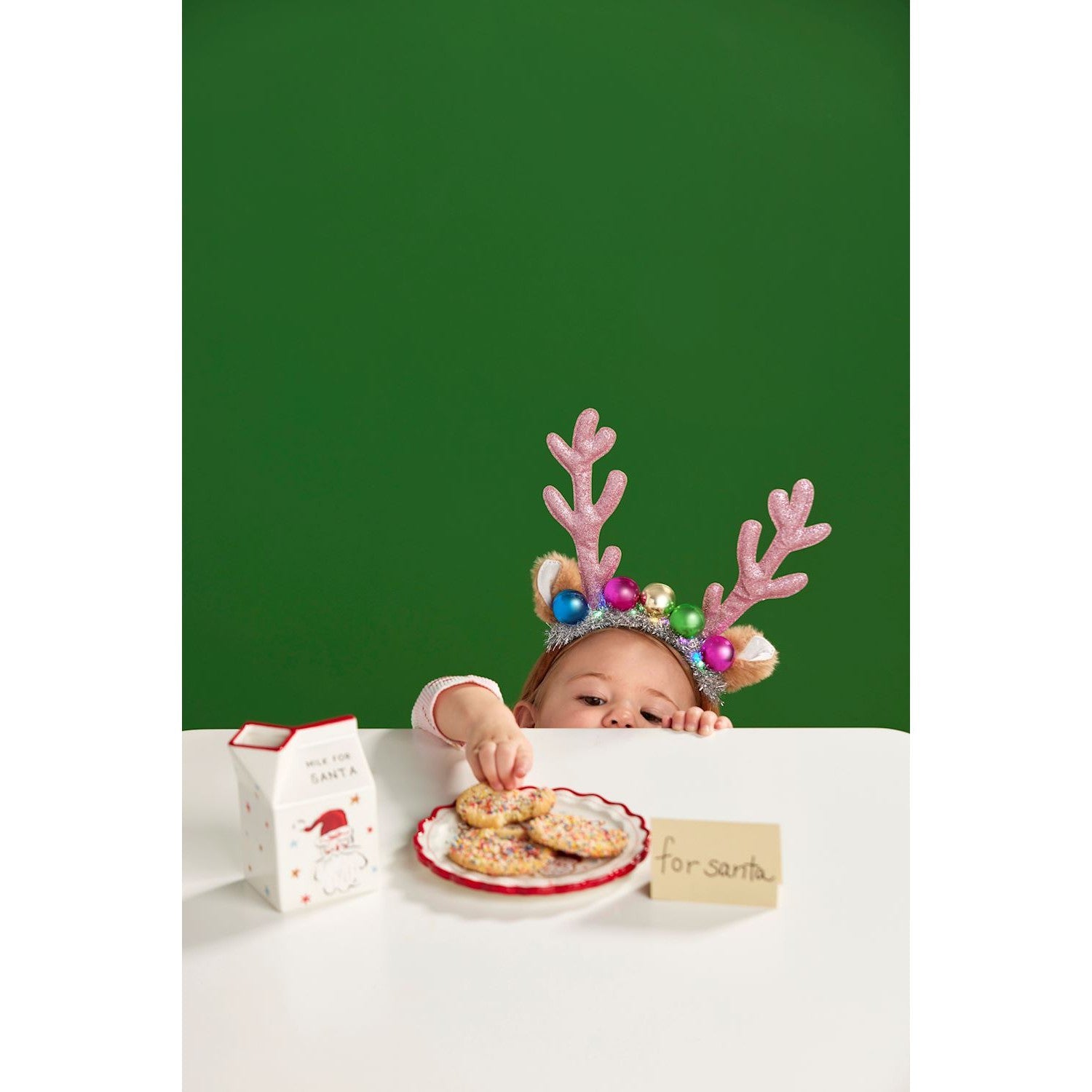 Pink Cotton Rib Long Sleeve Santa T-Shirt Dress by Mud Pie