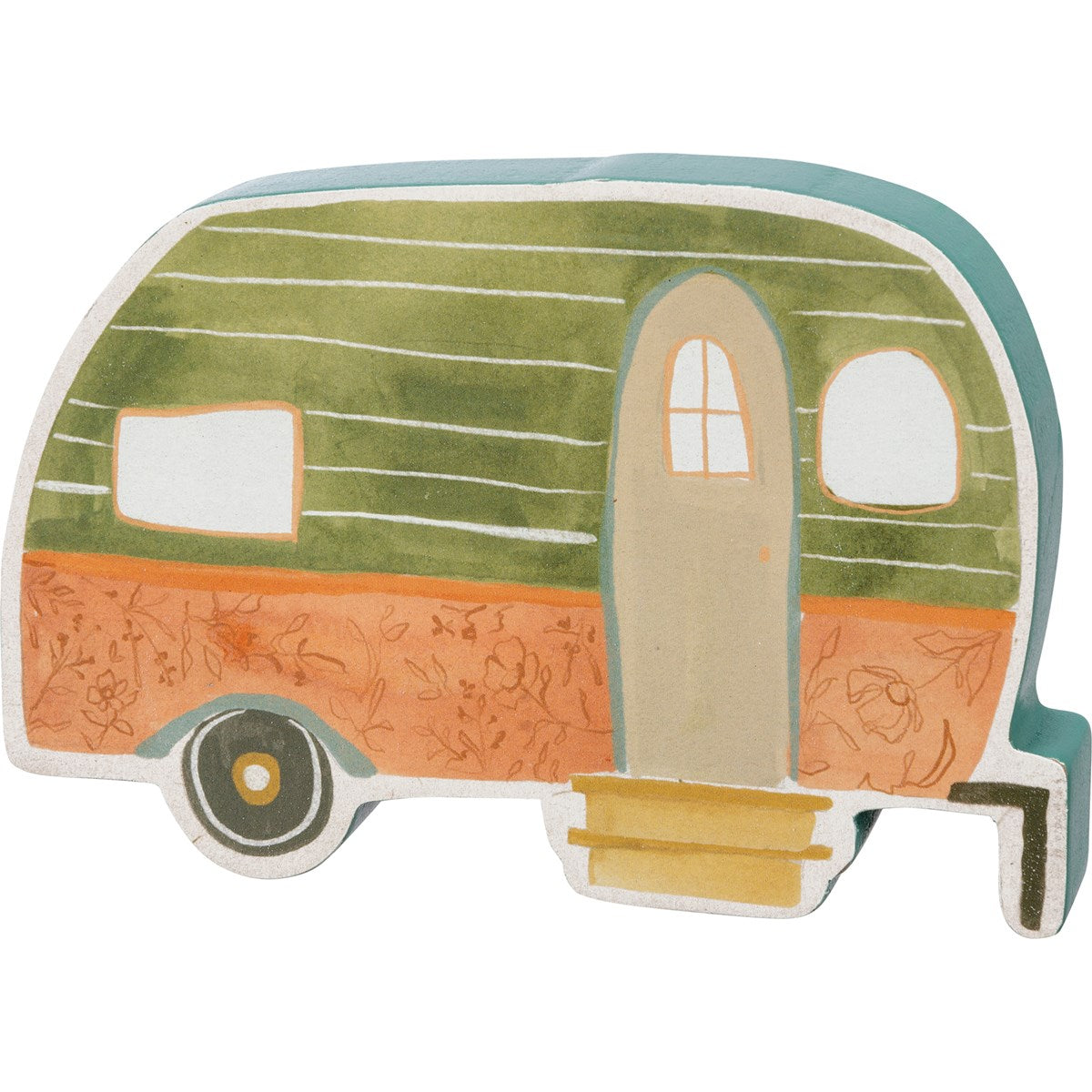 Kathy's Primitives Chunky RV Shaped Wooden Sitters - Campers Set