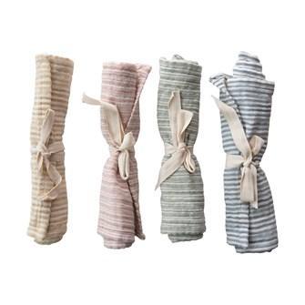 Creative Co-Op Baby Woven Cotton Striped Burp Cloth - 4 Styles