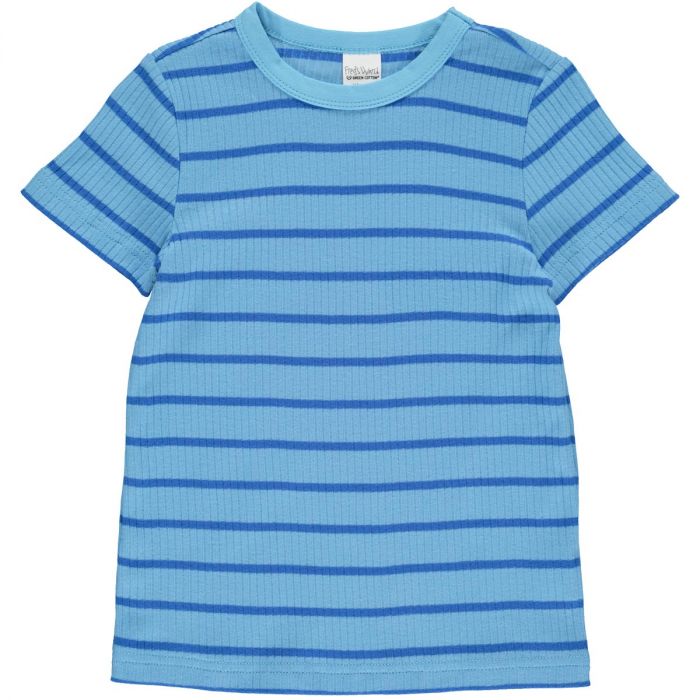 Fred's World Bunny Blue Alfa Stripe Super Stretch Short-Sleeve T-Shirt