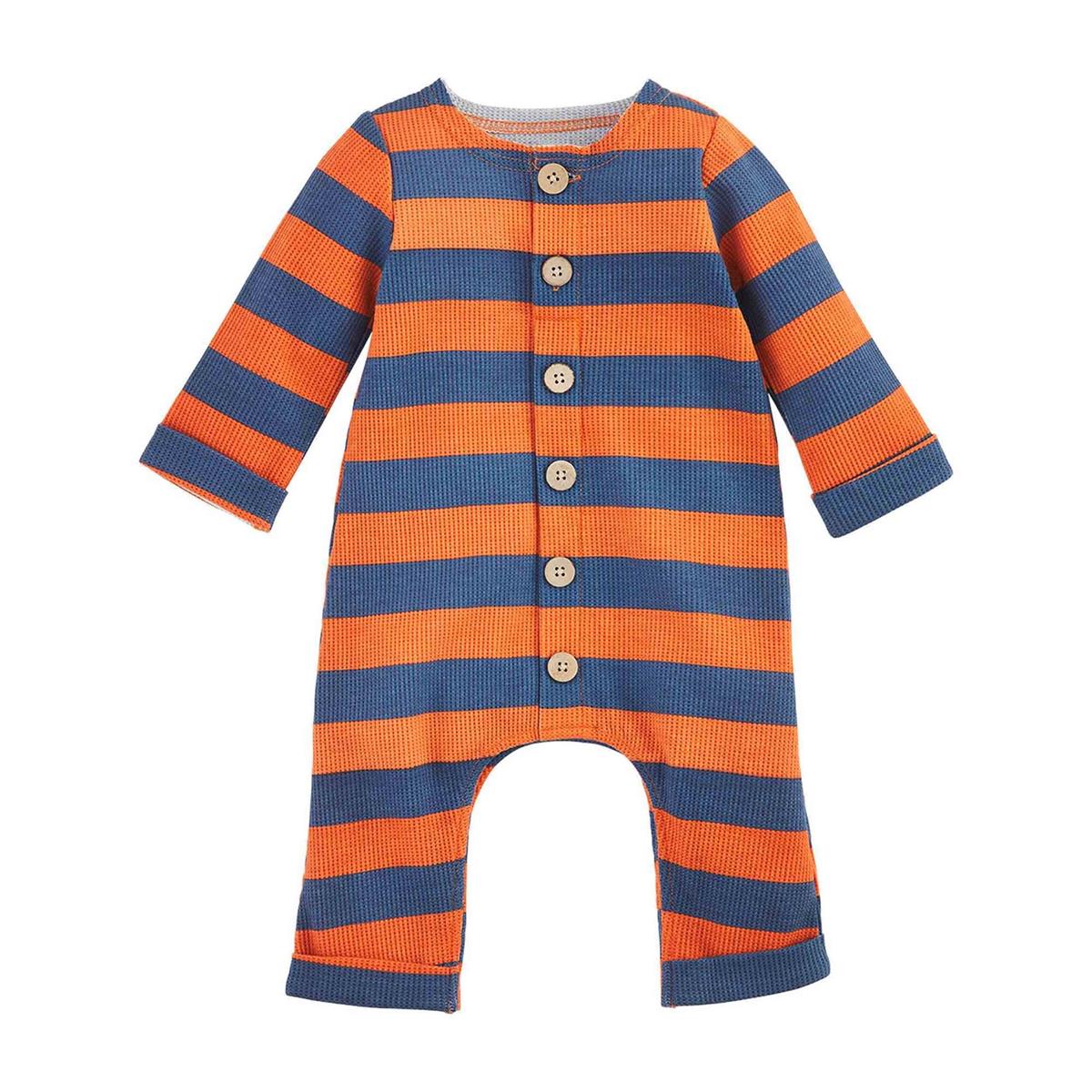 Mud Pie One-Piece in Stunning Orange & Blue Stripes
