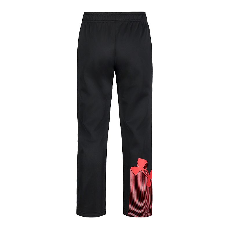 Hot Sale! Under Armour Boys' Tapered Pants with Big Logo in Black/Red