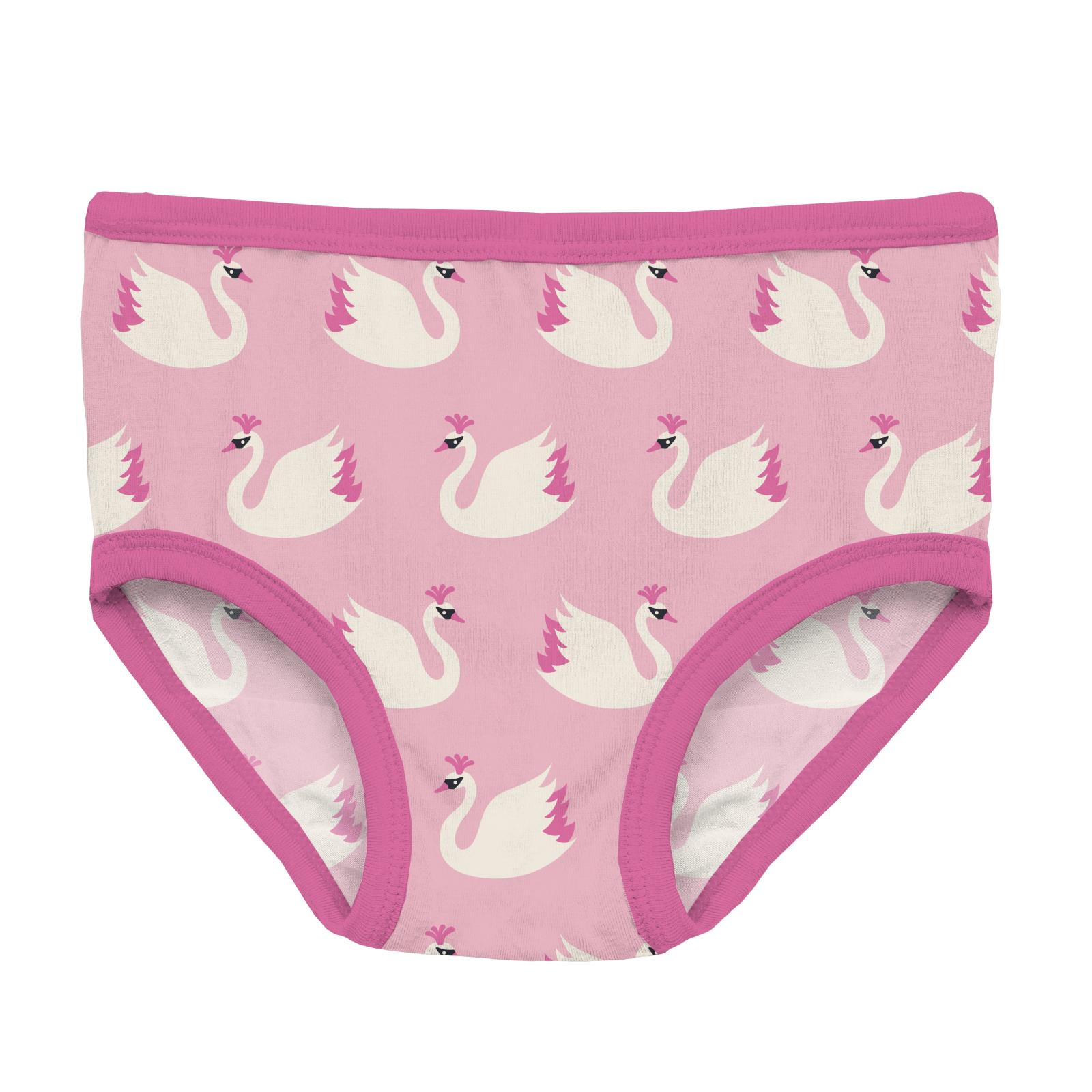 Hot! Swan Princess Print Girl's Cake Pop Kickee Pants Bikini Underwear