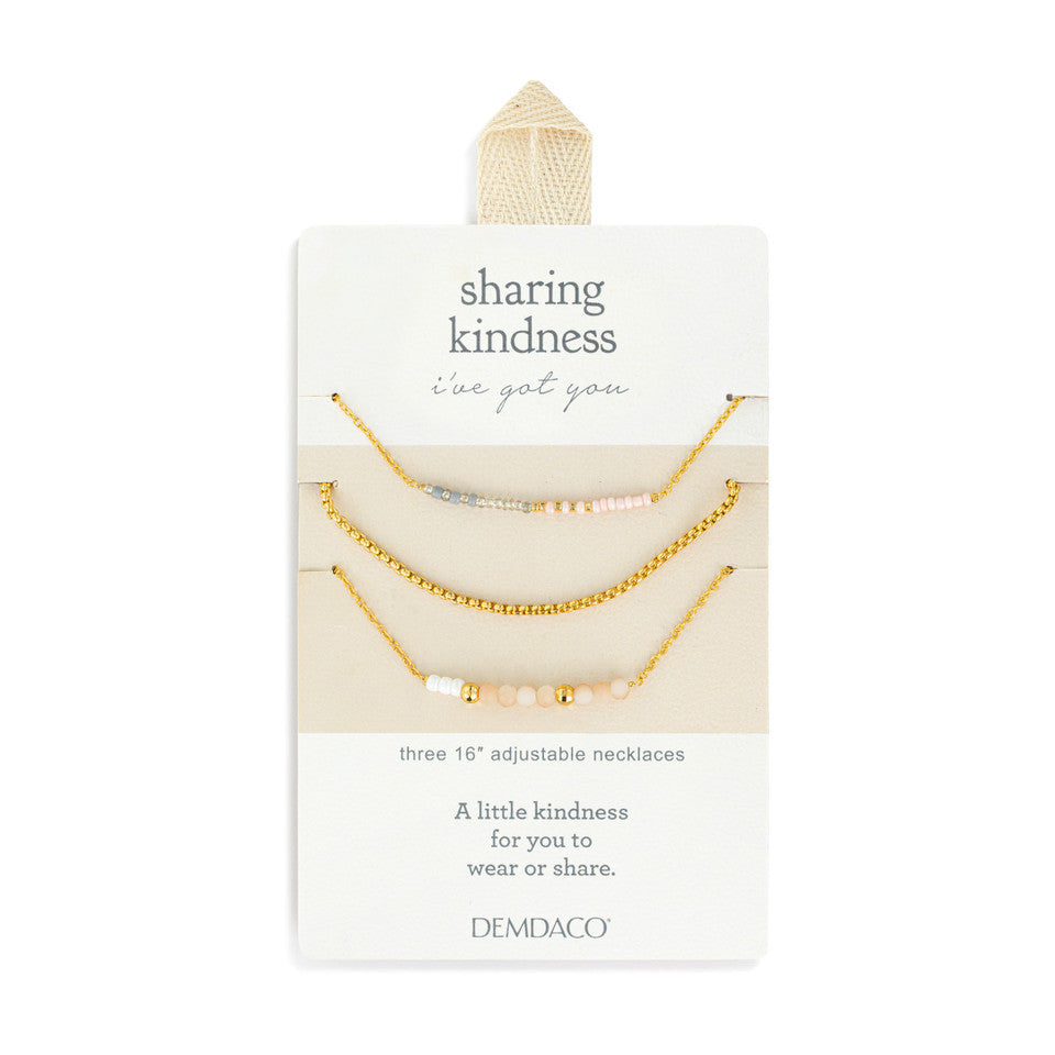 Demdaco 3-Piece Rose Cloud Gold Sharing Kindness Necklace Set