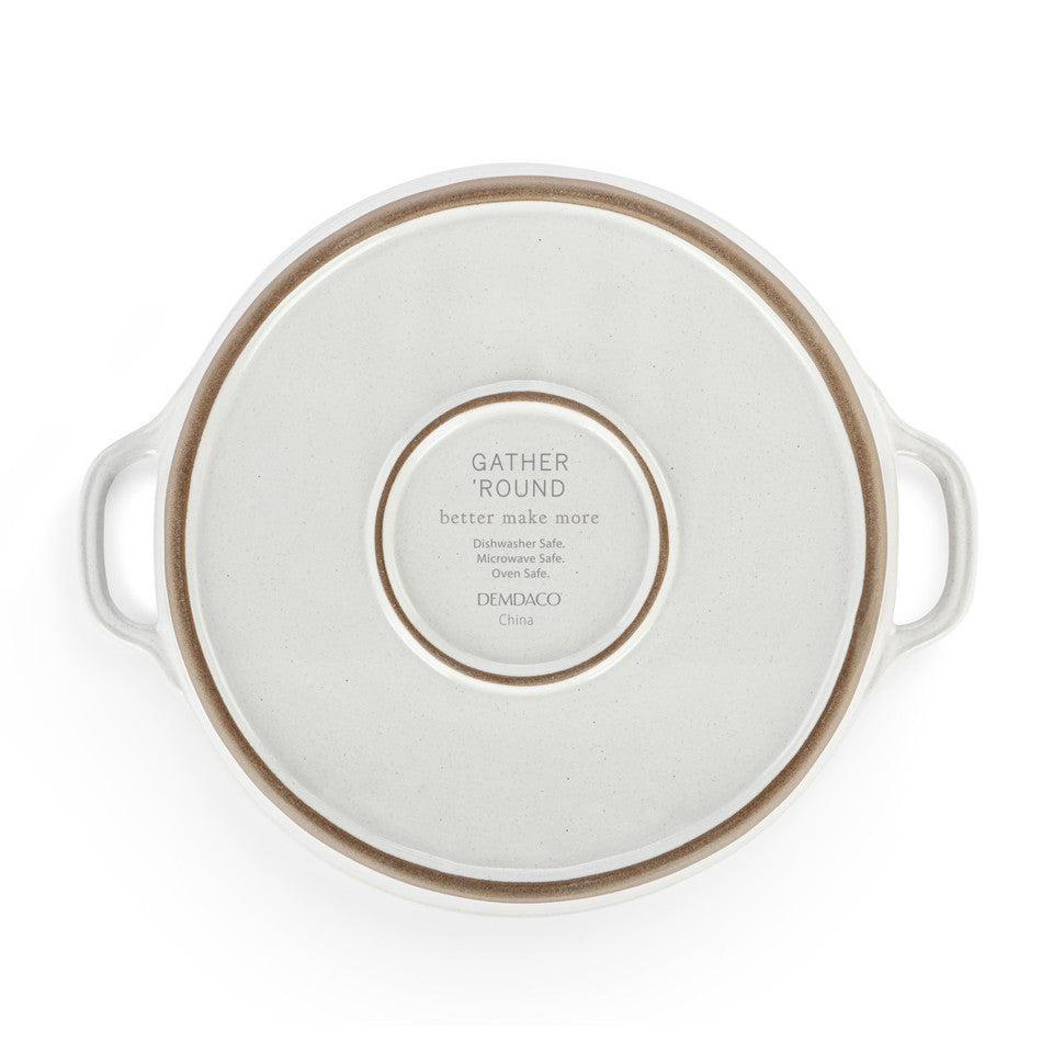 Demdaco Stylish White Gather 'Round Pie Dish for Functional Food Serving