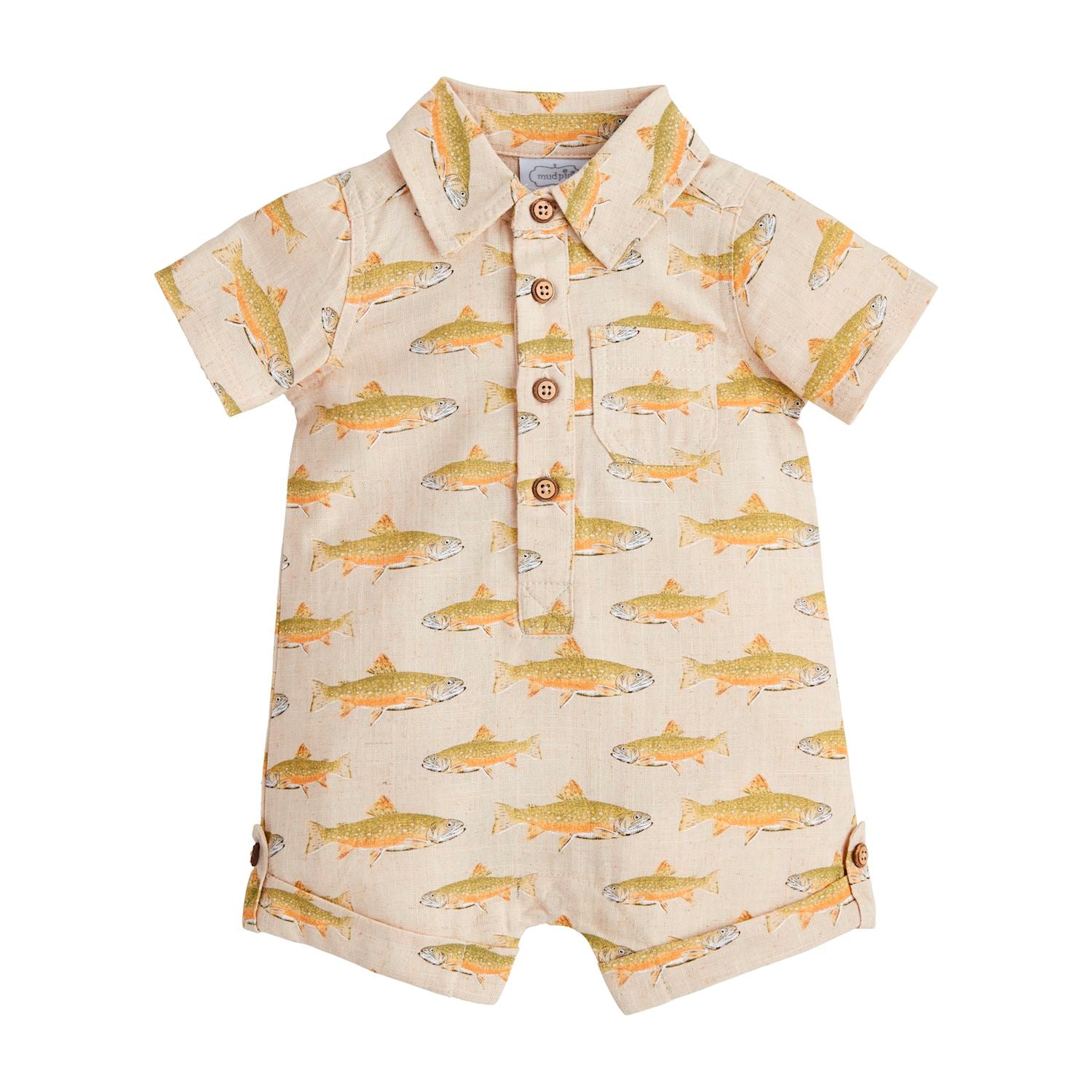 Hot Deal! Mud Pie Linen Fish Shortalls