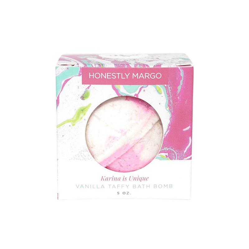 Honestly Margo's Handmade Vanilla Taffy Karina Nourishing Bath Bomb