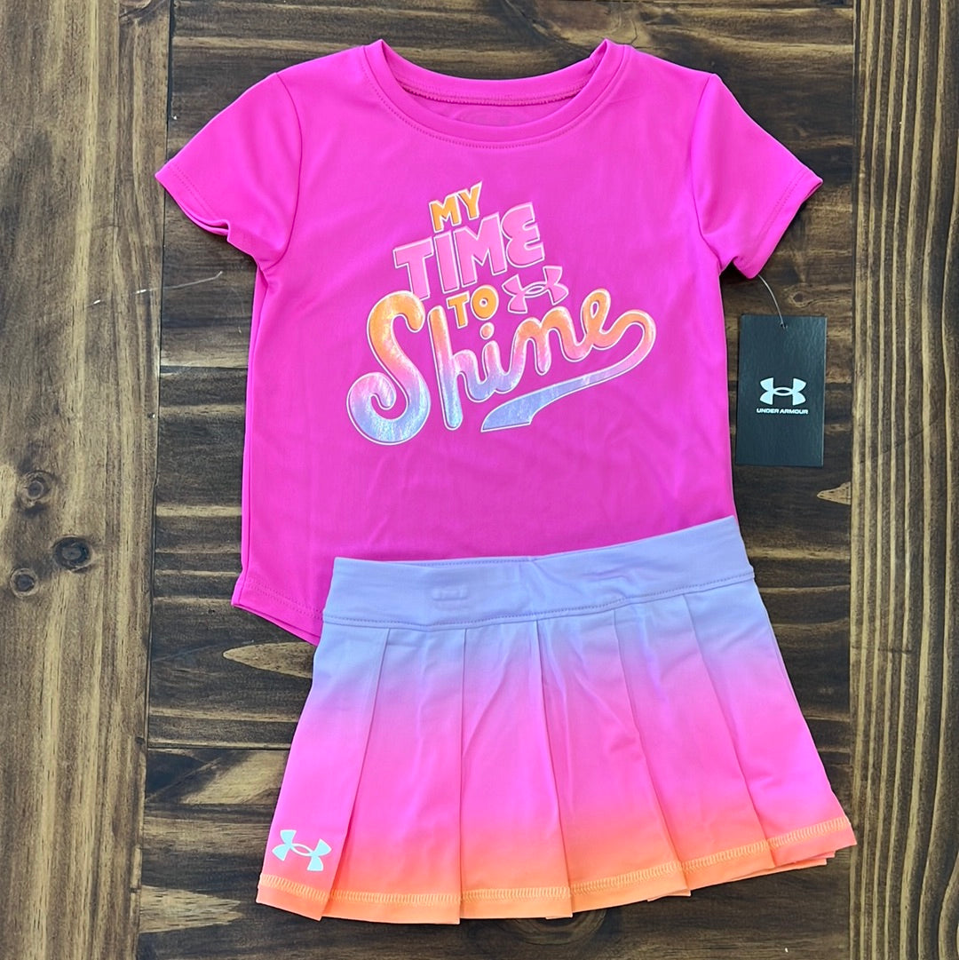 Under Armour Girls' Rebel Pink Short Sleeve 'Time to Shine' Tee