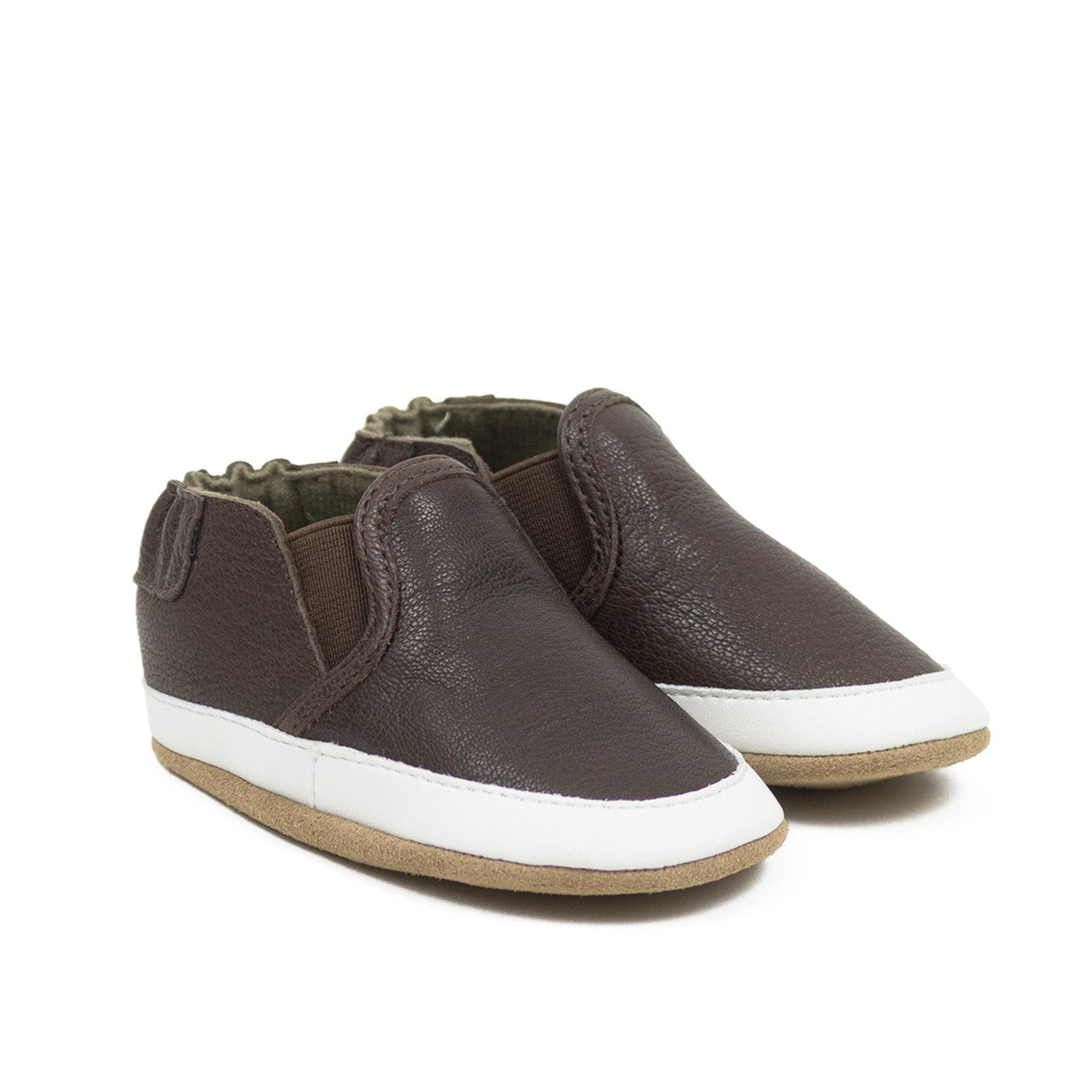 Robeez Liam Chocolate Brown Basic Soft-Soled Baby Shoes