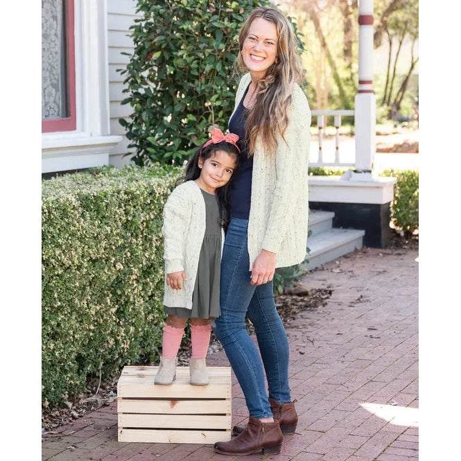 Stylish Women's RuffleButts Confetti Chunky Knit Open Cardigan
