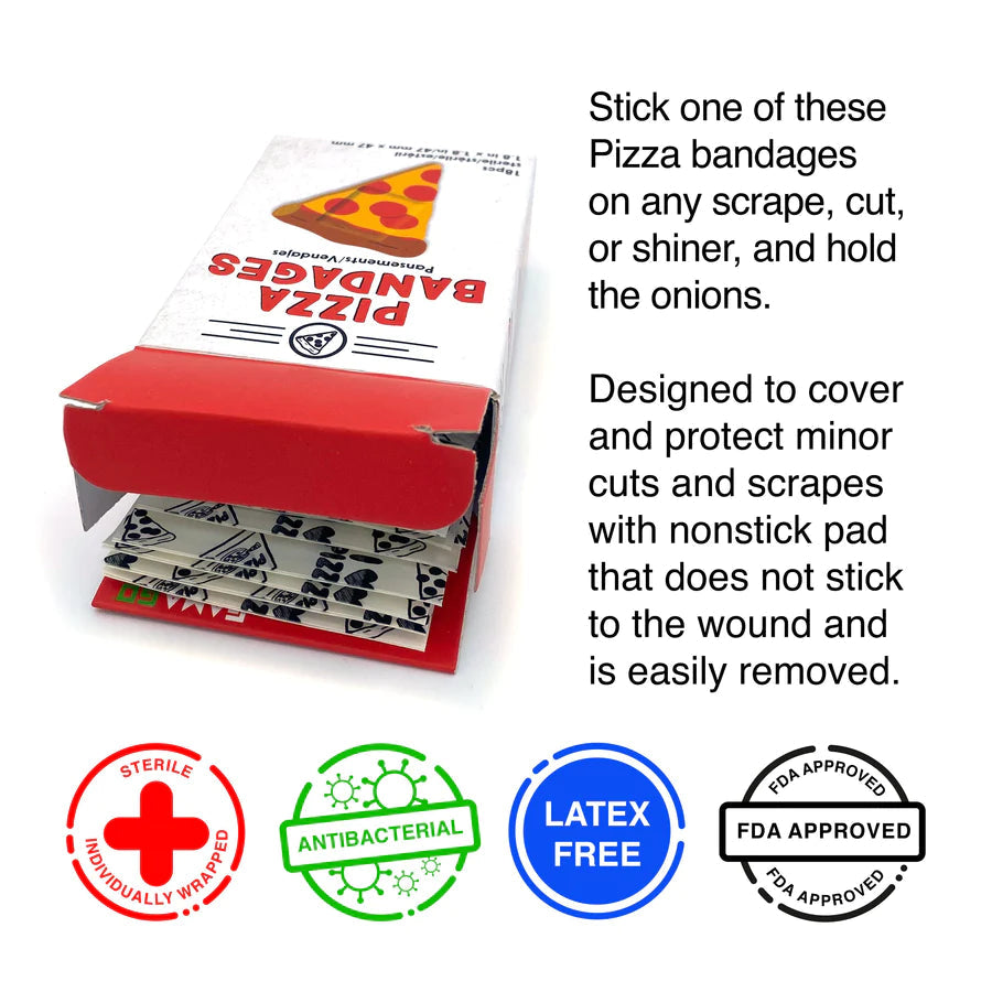 GAMAGO 18-Pack Pizza Adhesive Bandages - Ideal Gift!