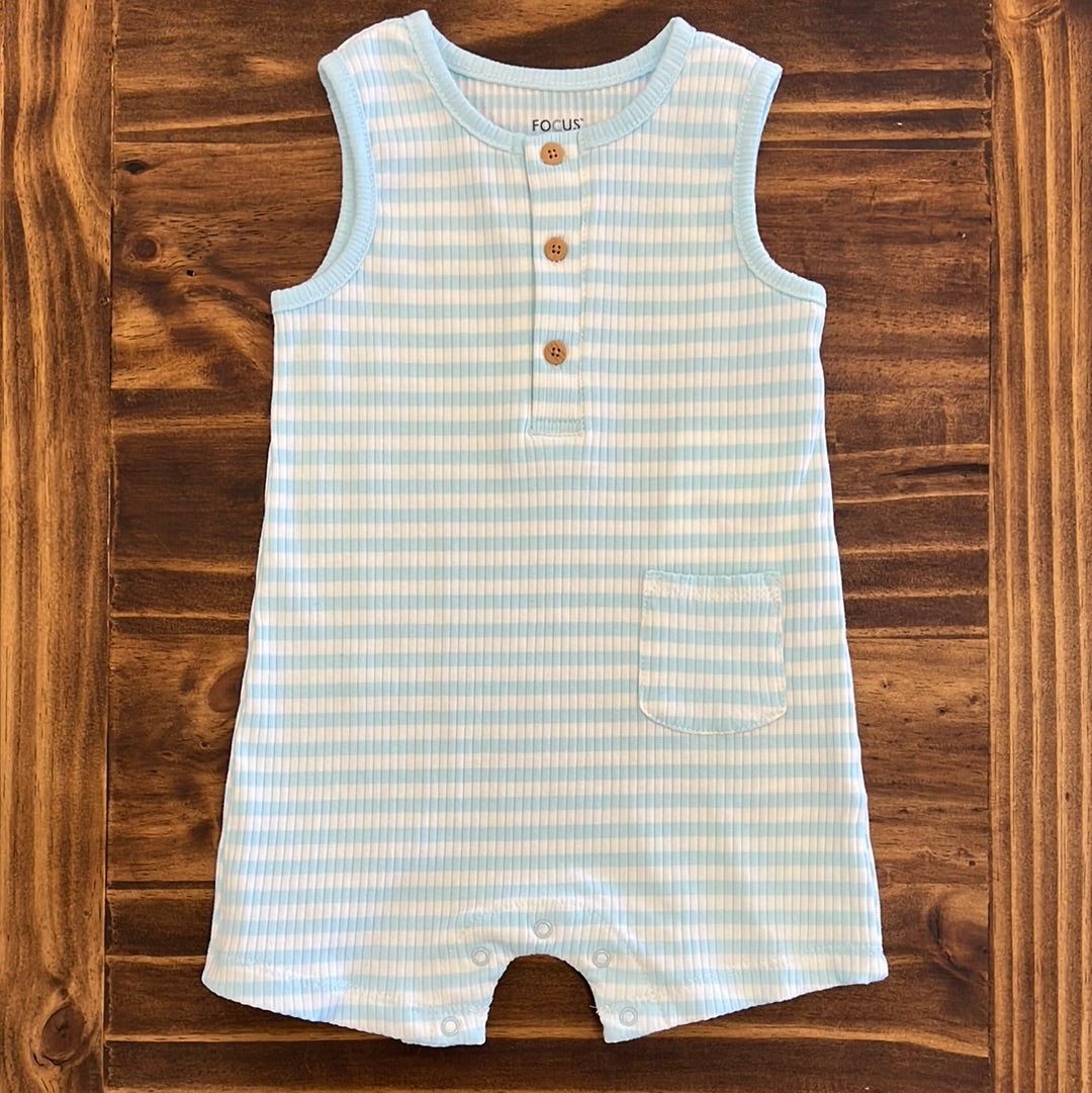Hot Sale! Sailaway Blue Focus Kids Ribbed Romper for a Stylish Look