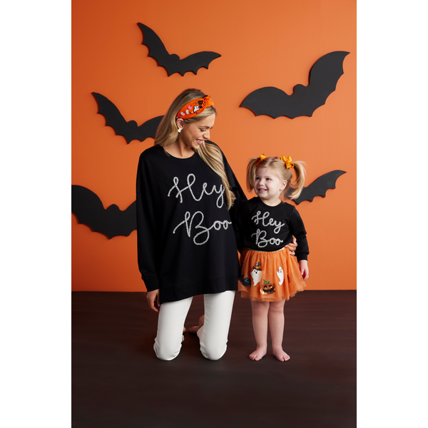 Hot Deal! Mud Pie 'Hey Boo' Toddler Sweatshirt