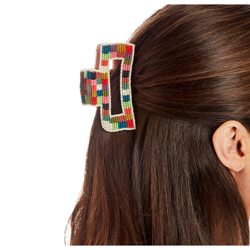 Hot! Beaded Claw Clips - Pixelated & Checker Designs