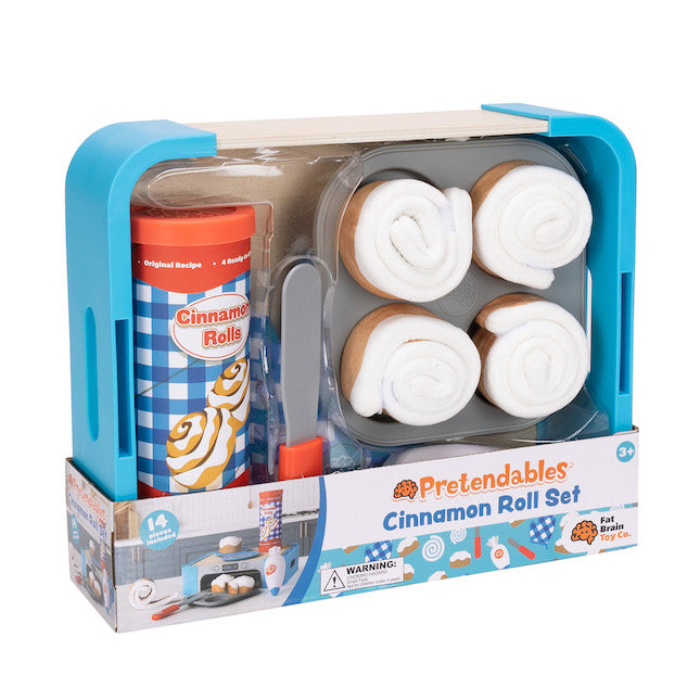 Hot Deal! Fat Brain Pretendables Plush Cinnamon Roll Pretend - Play Set with Oven Storage