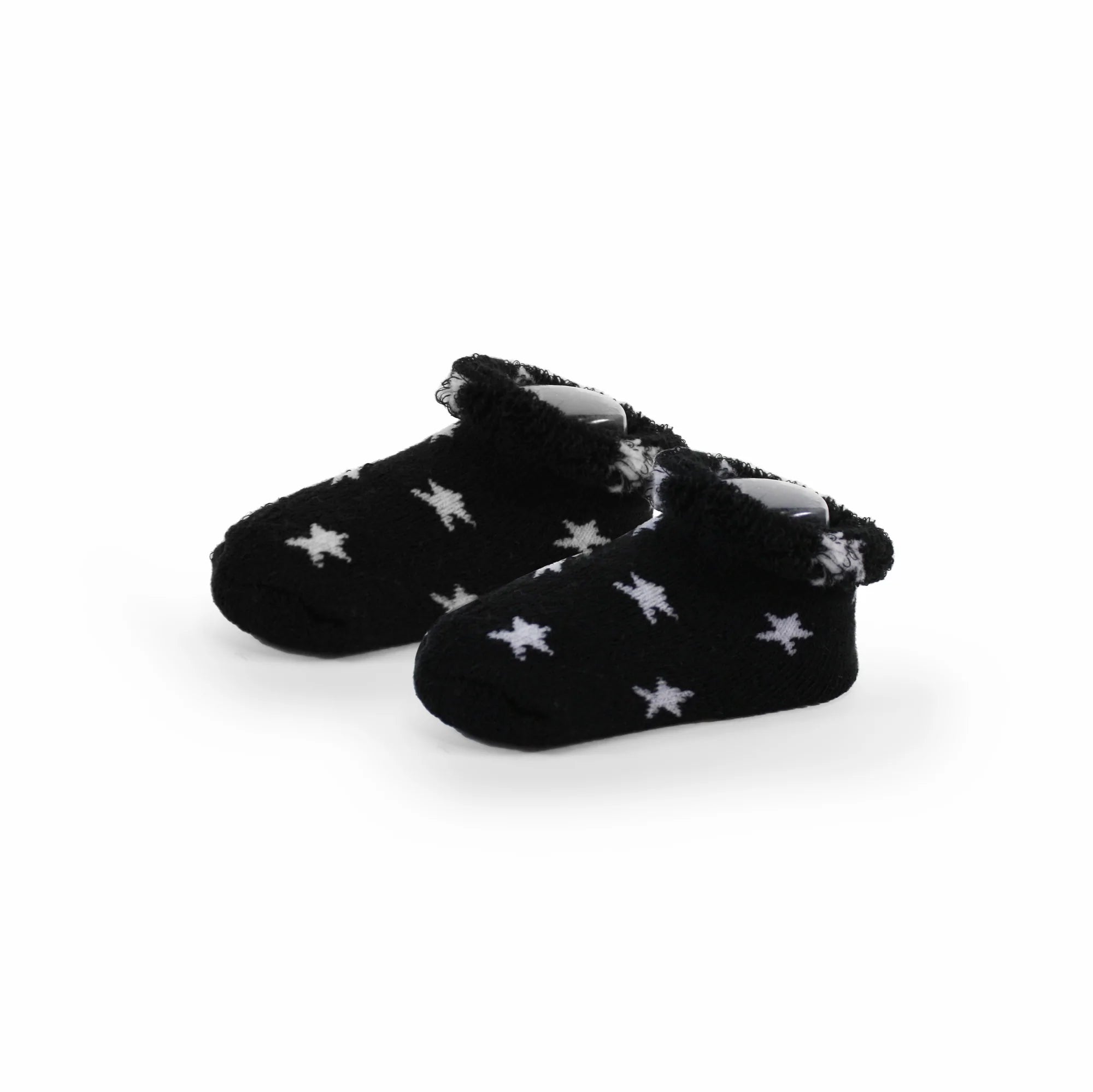 Hot Deal! Kushies 2-Pack Infant Socks in Black Solid and Stars Design