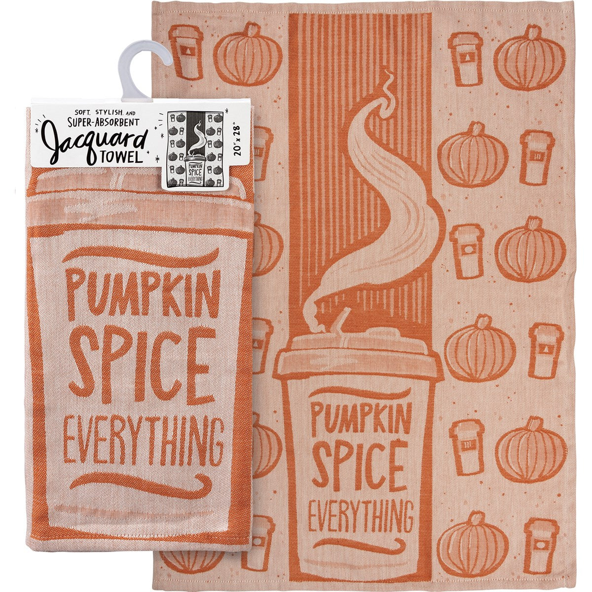 Hot Deal! Primitives By Kathy Jacquard Woven Pumpkin Spice Kitchen Towel