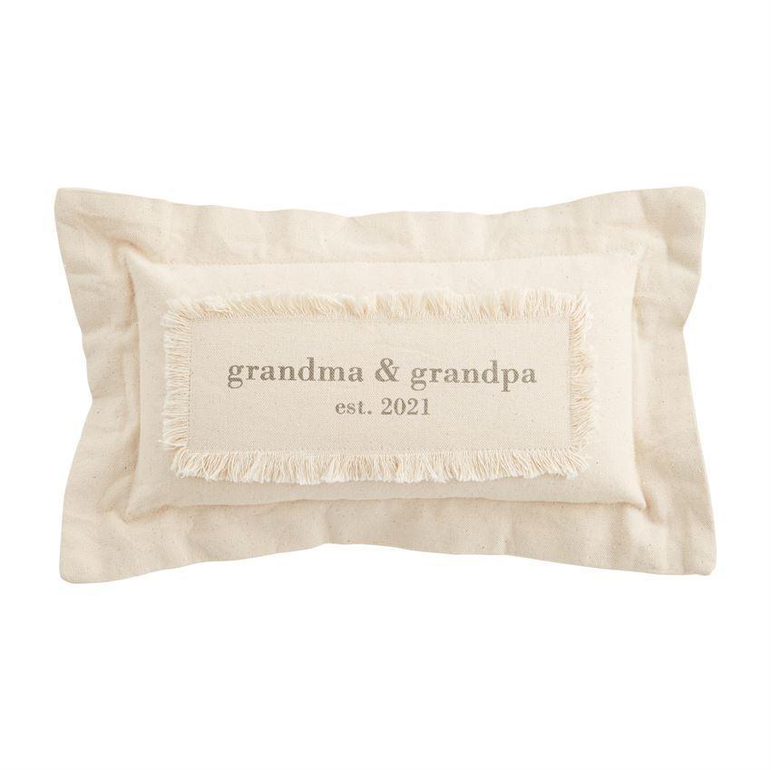 2021 Est. Mud Pie Canvas Pillow for Grandparents - Great Deal!