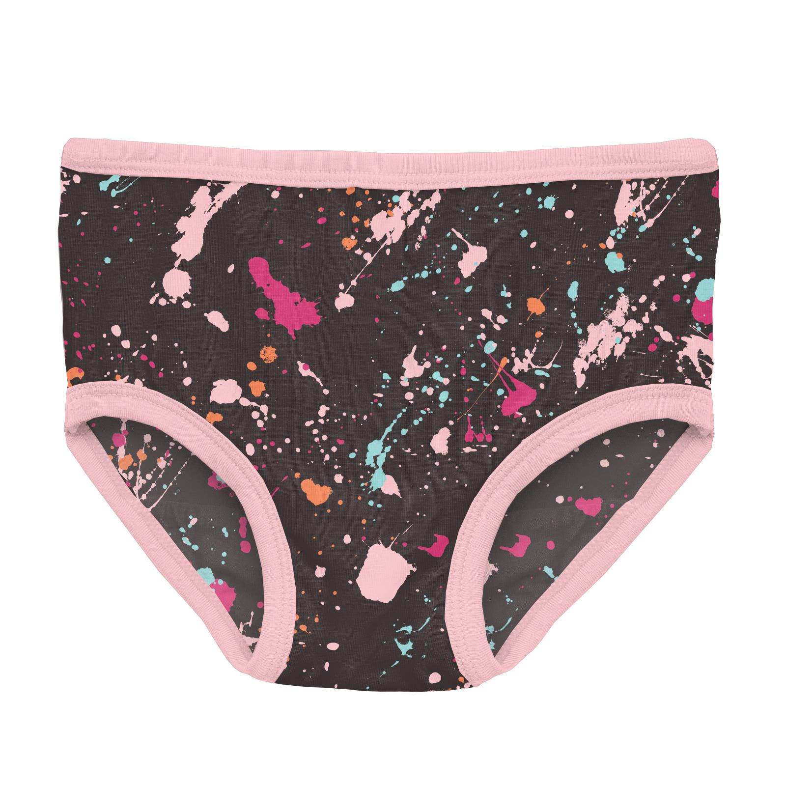 Exclusive Kickee Pants Calypso Splatter Paint Print Girls' Bikini Underwear - Ideal Stock - Up Choice