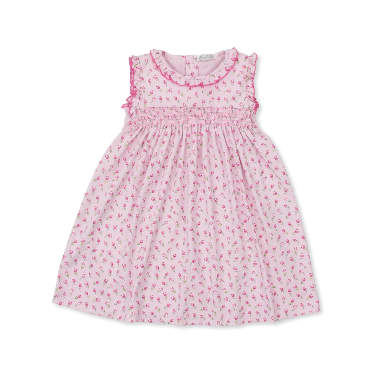 Hot Sale! Kissy Kissy Pink Tulip Blossoms Smocked Baby Girl Dress