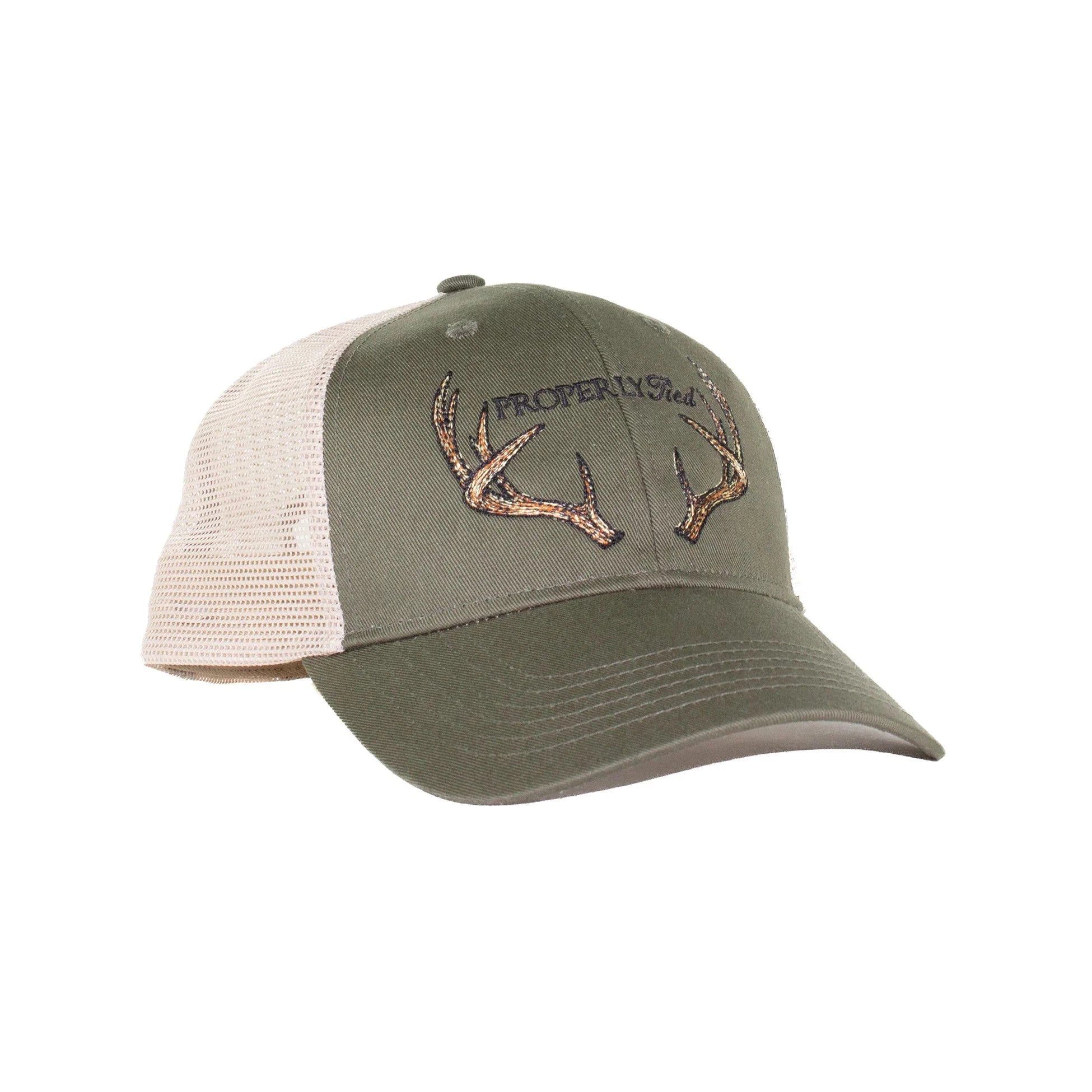 Hot Sale! Properly Tied Youth Antlers Embroidered Trucker Hat for Ultimate Comfort and Style
