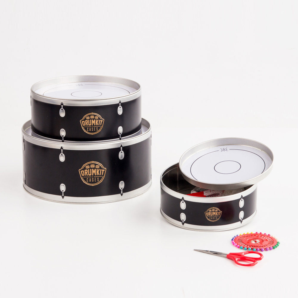 Fantastic Set of 3 Drumkit Storage Tins - Ideal for Keeping Your Items Organized