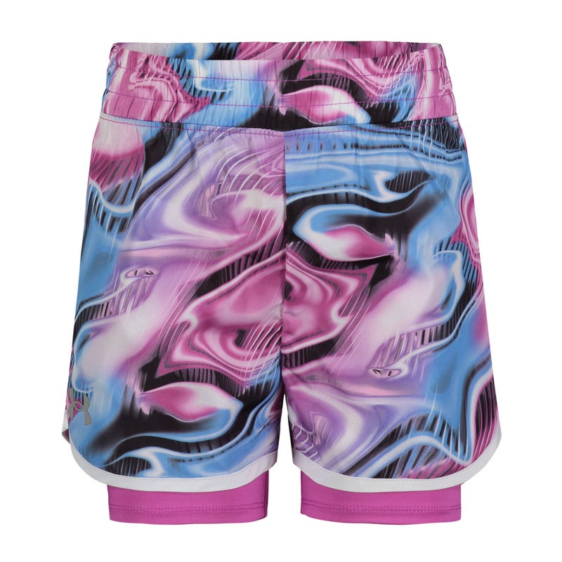 Under Armour Girls' Vivid Magenta Woven 2FER Shorts - Great Deal