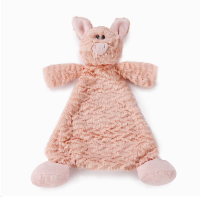 Hot Sale! Demdaco Cuddly Pudder Pig Rattle Blanket for Kids' Security and Comfort