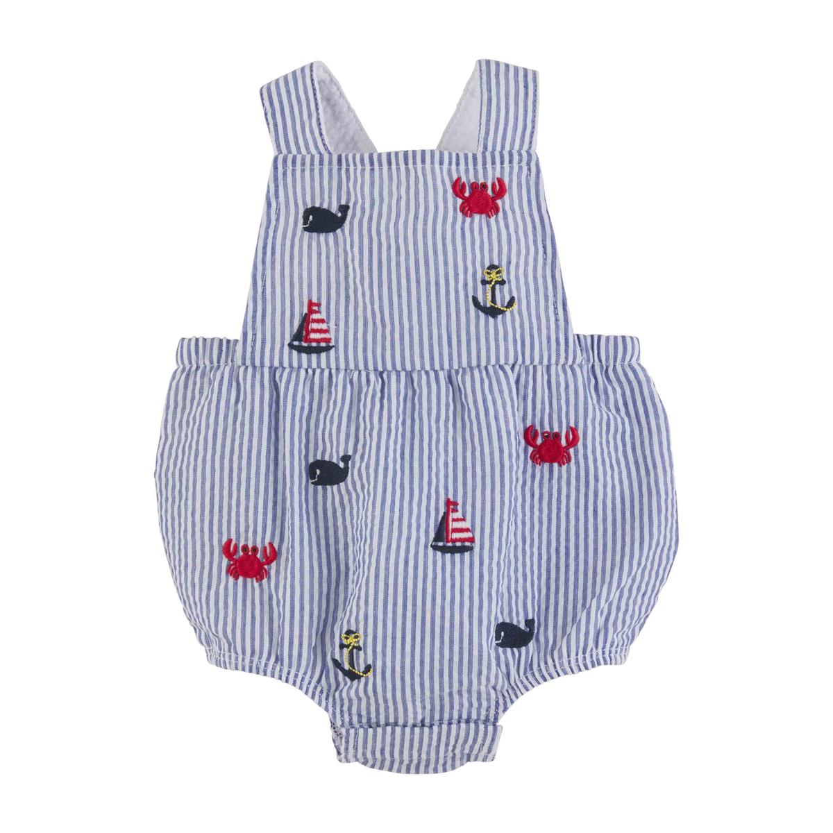 Hot! Mud Pie Sail Seersucker Baby Romper