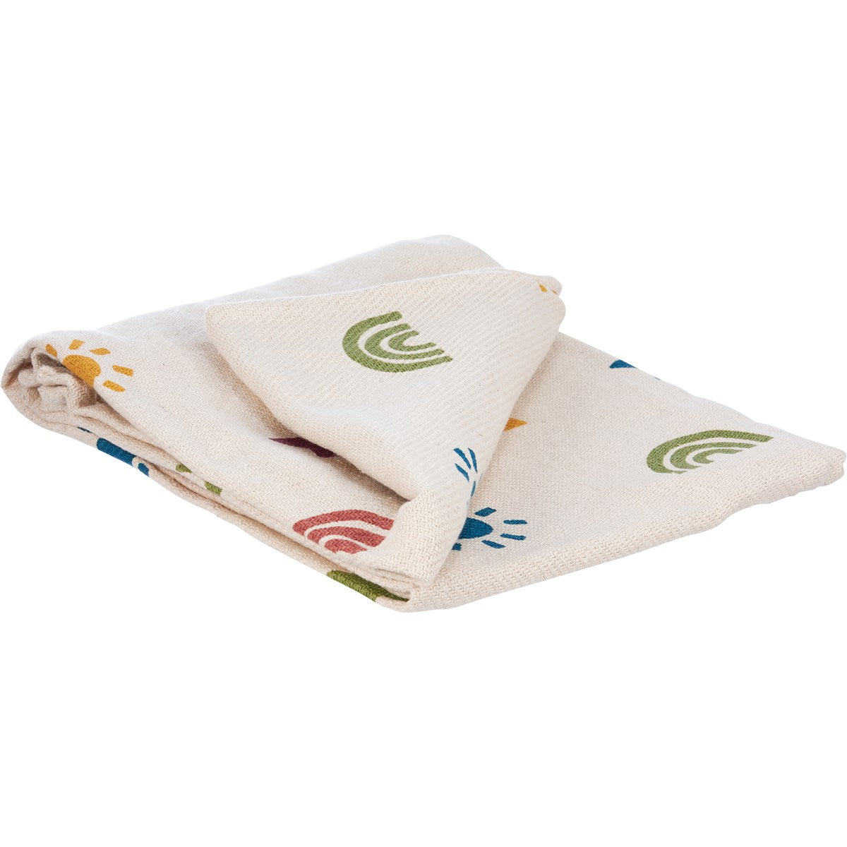 Kathy's Primitives Sun and Rainbow Print Cotton Throw Blanket