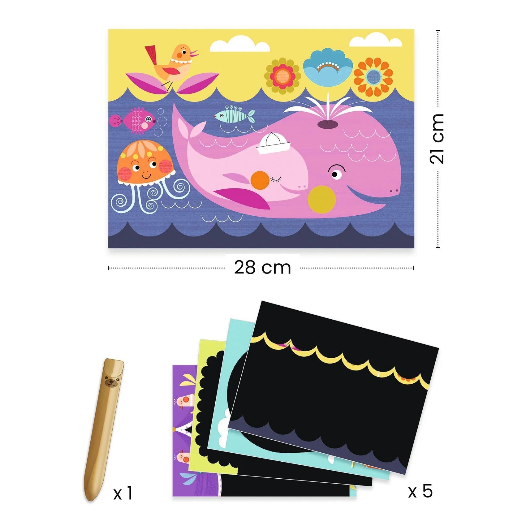 DJECO Enjoyable Vehicle - Themed Scratch - Card Activity for Kids