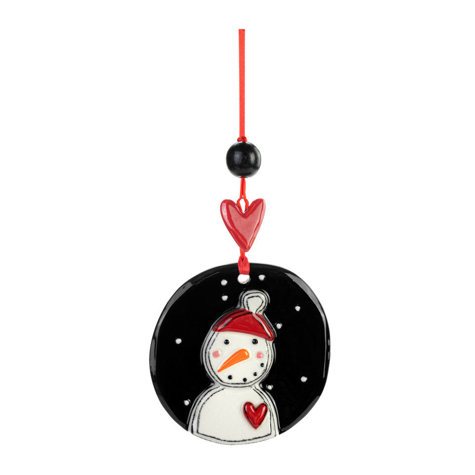 Demdaco Heartful Home Evening Snowman Christmas Tree Ornament
