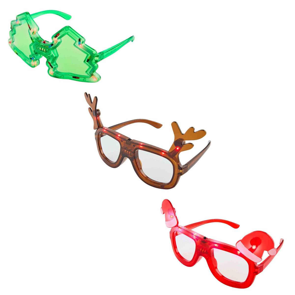 Mud Pie Safe LED Holiday Light - Up Glasses for All Ages