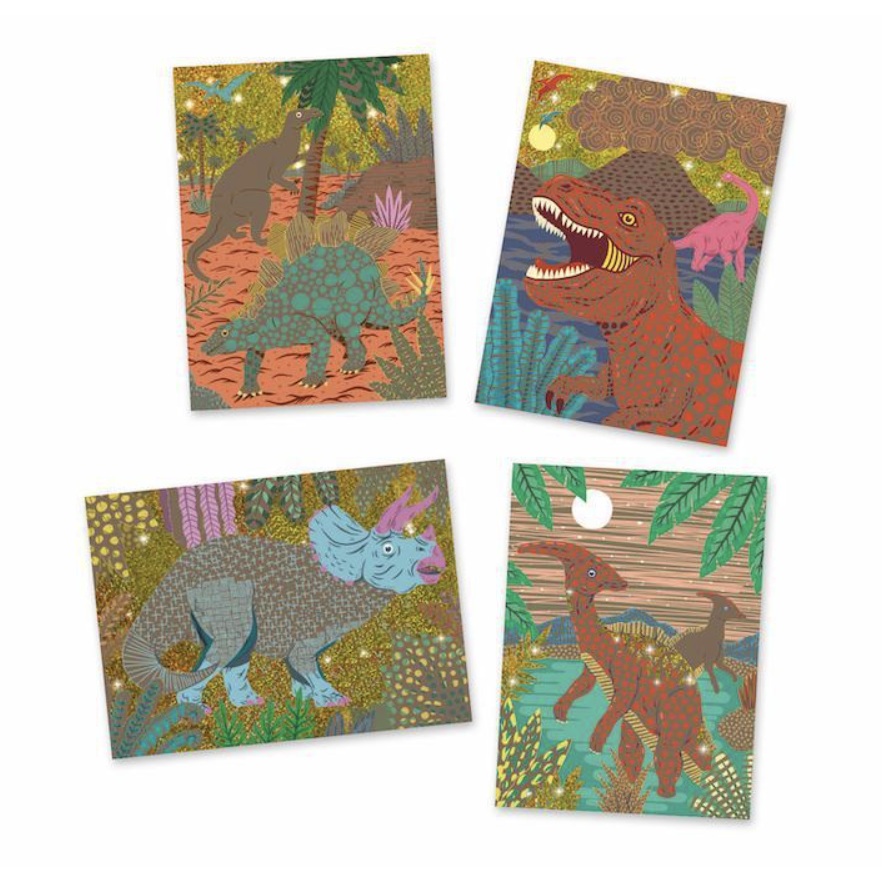 DJECO Petit Gifts: Dinosaur Scratch Cards - Ideal for Kids