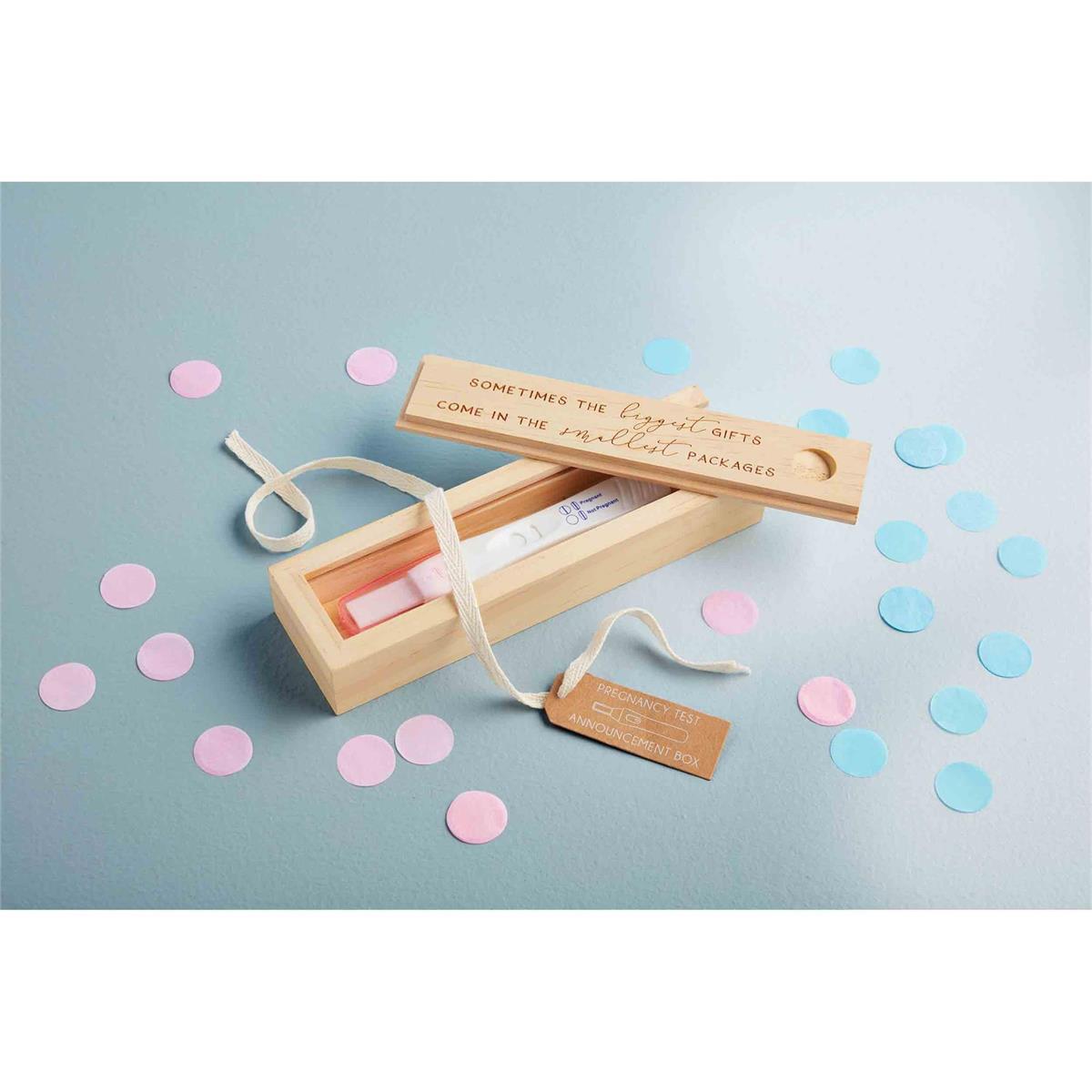 Hot Sale! Mud Pie Engraved Wood Keepsake Pregnancy Test Gift Box for Surprising Loved Ones